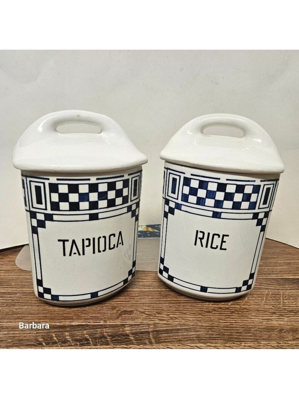 Vintage Antique 20s Czecho Slovakia "Yvonne 352" Tapioca & Rice Containers